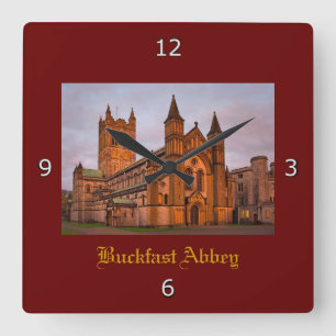 Buckfast Abbey at Sunset Square Wall Clock