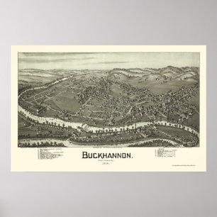 Buckhannon, WV Panoramic Map - 1900 Poster