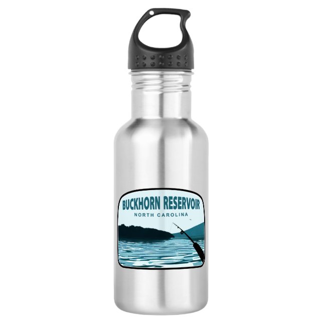 Buckhorn Reservoir North Carolina Fishing Rod 532 Ml Water Bottle (Front)