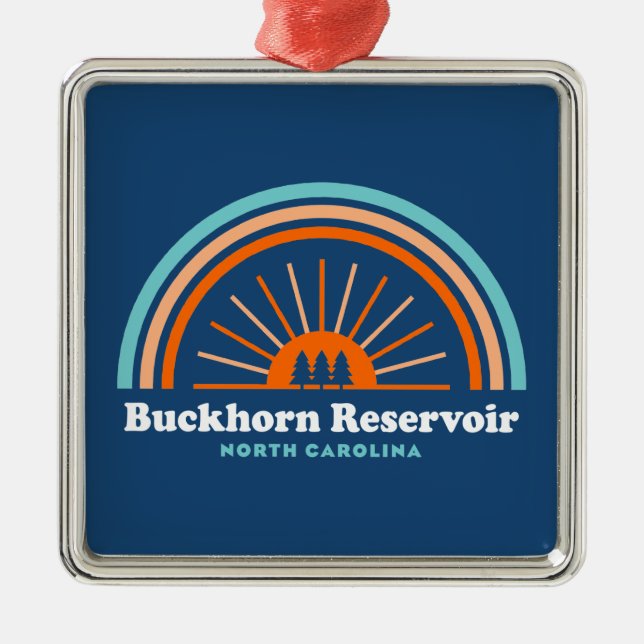 Buckhorn Reservoir North Carolina Rainbow Metal Tree Decoration (Front)