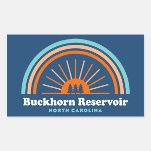 Buckhorn Reservoir North Carolina Rainbow Rectangular Sticker