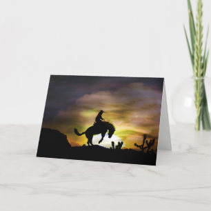 Bucking Bronc Cowboy Rider Birthday Card