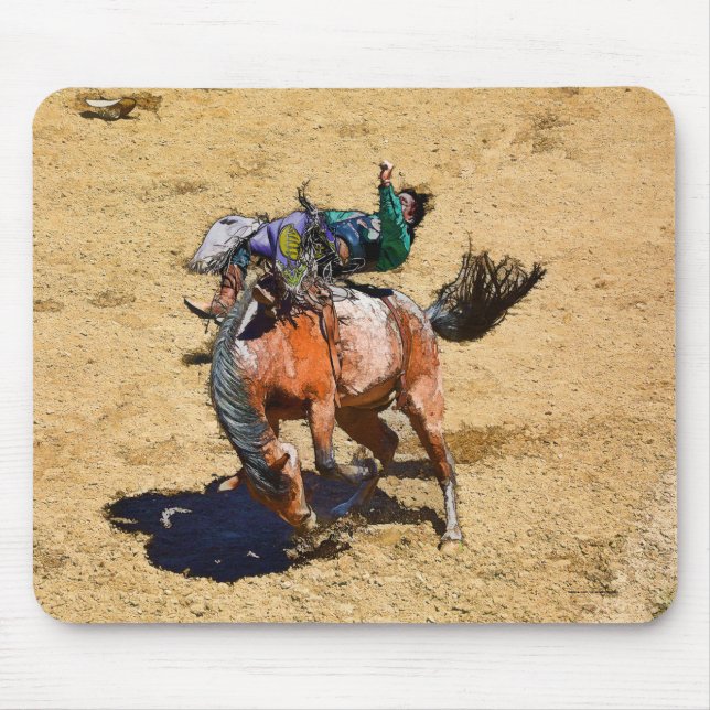 Bucking Bronco and Rodeo Cowboy #Gift Mouse Mat (Front)
