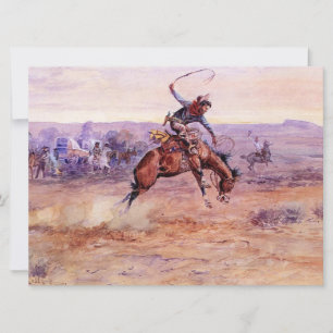 Bucking Bronco (by Charles M. Russell) Card