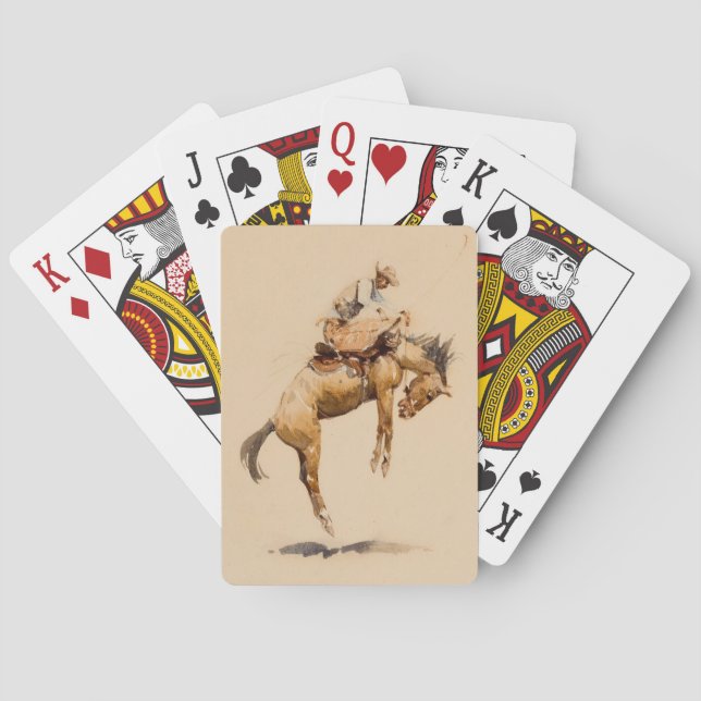 Bucking Bronco by Edward Borein Playing Cards (Back)