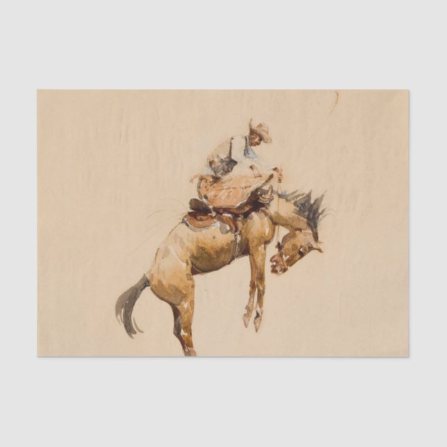 Bucking Bronco by Edward Borein Tissue Paper (Front)