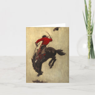 Bucking Bronco by Newell Convers Wyeth Thank You Card