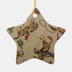 Bucking Bronco Ceramic Tree Decoration