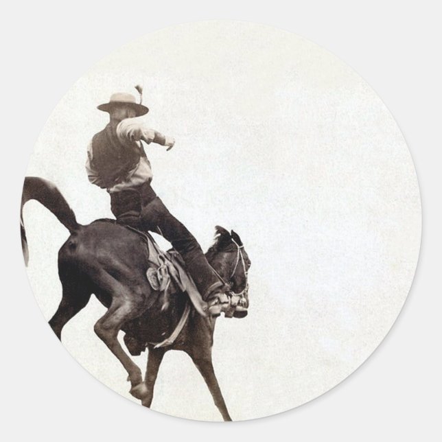 Bucking Bronco Classic Round Sticker (Front)