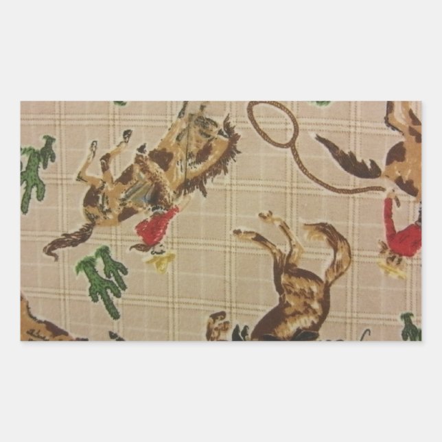 Bucking Bronco Rectangular Sticker (Front)