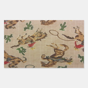 Bucking Bronco Rectangular Sticker