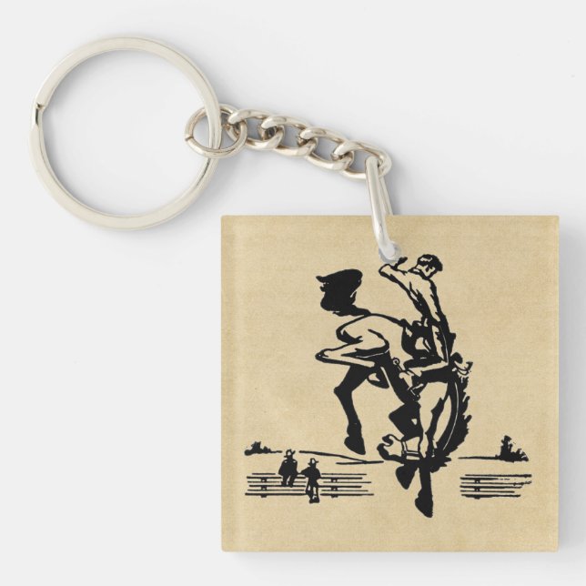 Bucking Bronco Rider Key Ring (Front)