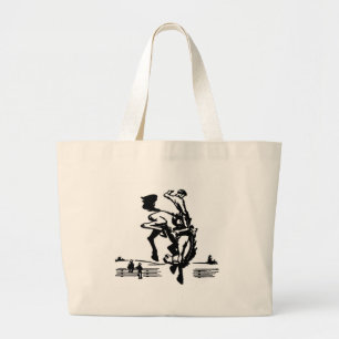 Bucking Bronco Rider Large Tote Bag
