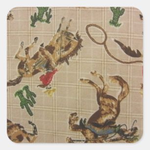 Bucking Bronco Square Sticker