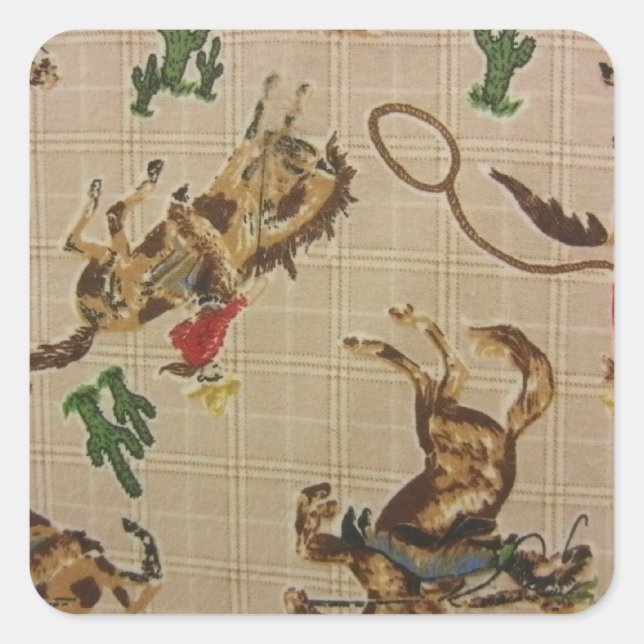 Bucking Bronco Square Sticker (Front)