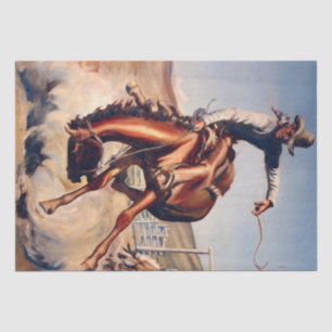 “Bucking Bronco” Western Art by Will James Tissue Paper