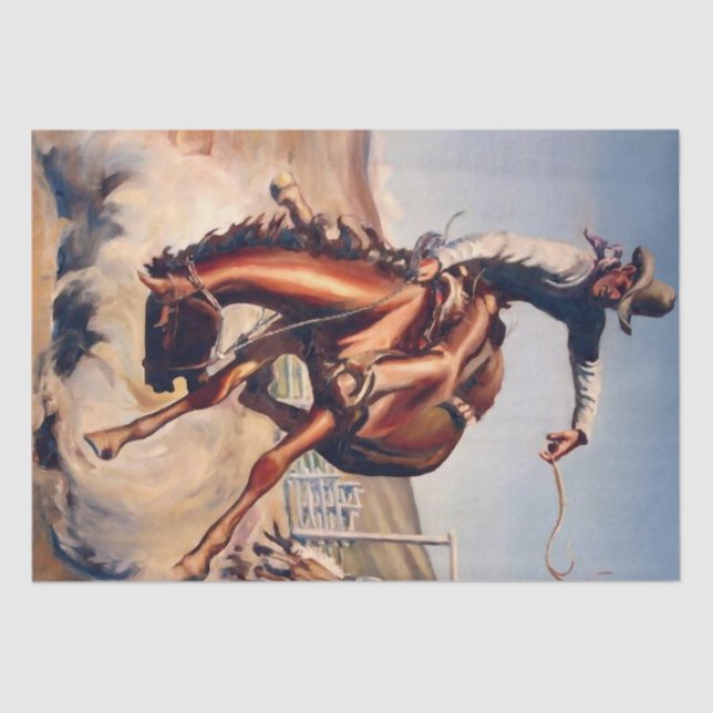 “Bucking Bronco” Western Art by Will James Tissue Paper (Front)