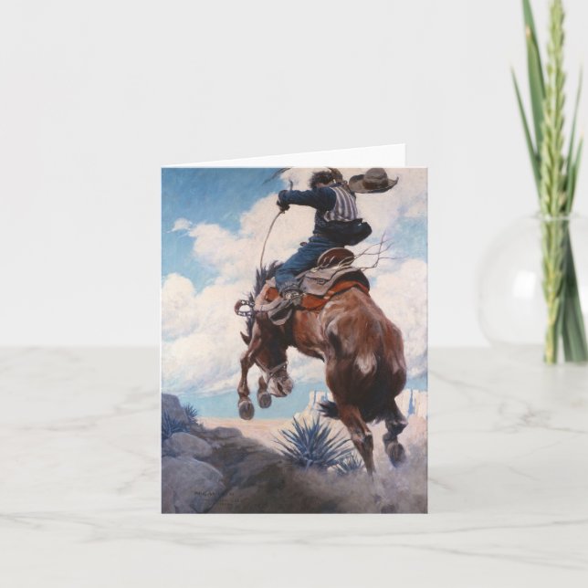 Bucking by Newell Convers Wyeth Thank You Card (Front)
