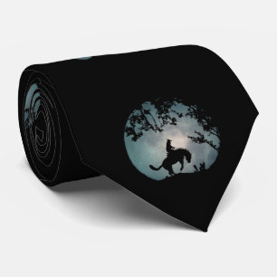 Bucking Horse, Cowboy and Moon Neck Tie