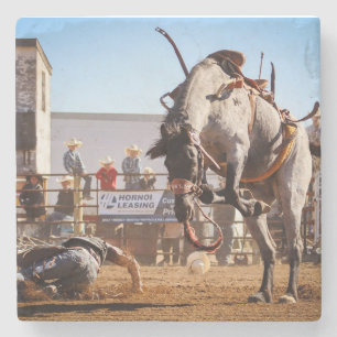 bucking horse stone coaster