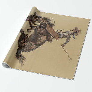“Bucking Horse” Western Art by Will James Wrapping Paper