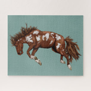 Bucking paint horse jigsaw puzzle