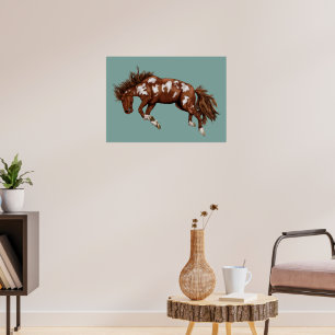 Bucking paint horse poster
