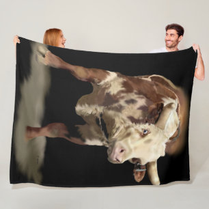Bucking Rodeo Bull Fleece Blanket