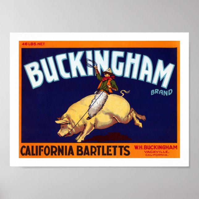 Buckingham Brand California Bartletts Poster (Front)