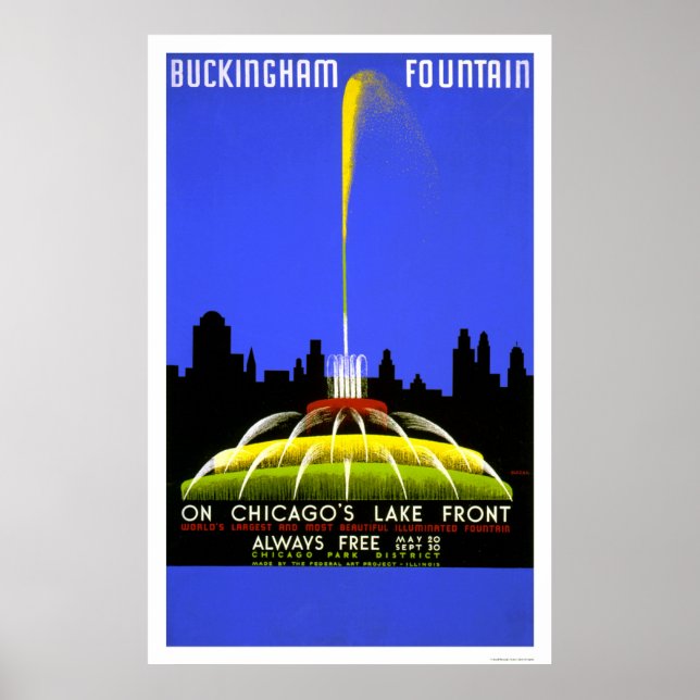 Buckingham Fountain 1939 WPA Poster (Front)