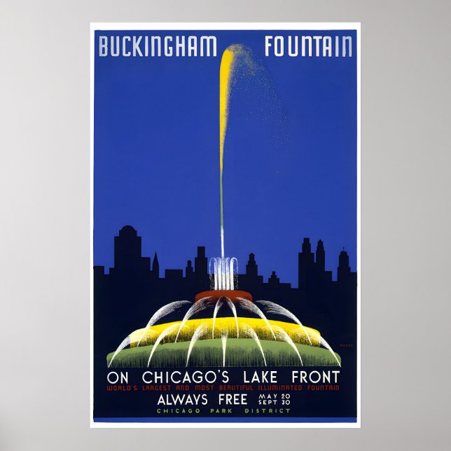 Buckingham Fountain - Chicago Travel Poster (Front)