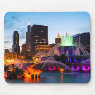 Buckingham Fountain Lit At Night Mouse Mat