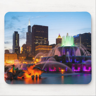 Buckingham Fountain Lit At Night Mouse Mat