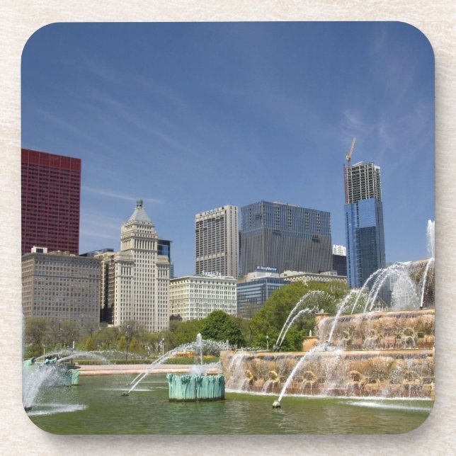 Buckingham Fountain located in Grant Park, 2 Coaster (Front)