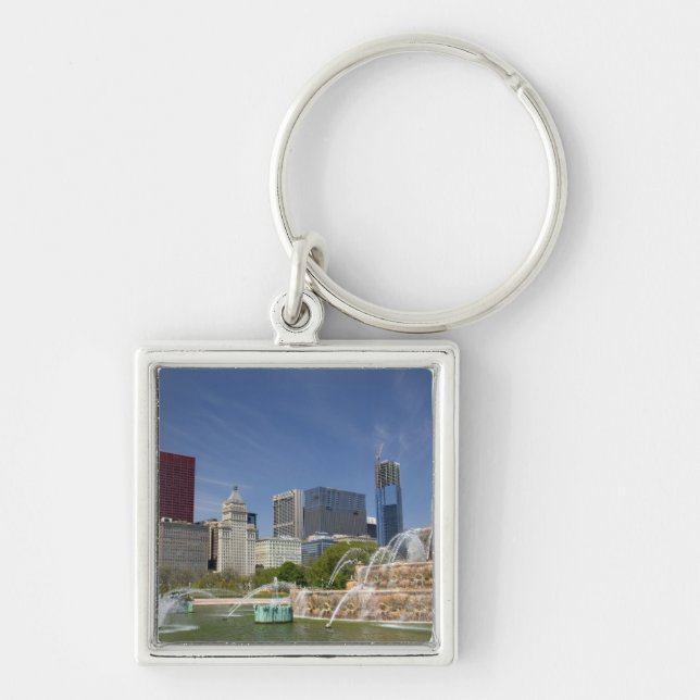 Buckingham Fountain located in Grant Park, 2 Key Ring (Front)