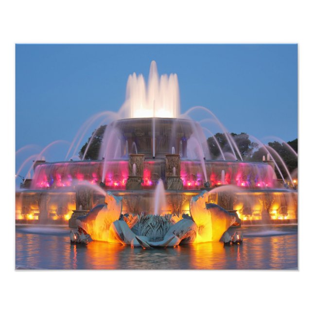 Buckingham Fountain Night View Photo Print (Front)