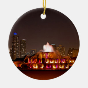 Buckingham Fountain -Oranges Ceramic Tree Decoration