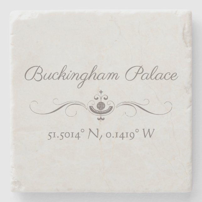 Buckingham Palace Latitude and Longitude  Stone Coaster (Front)