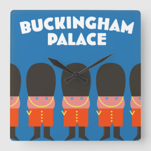 Buckingham Palace London by train Mouse Pad Glass  Square Wall Clock