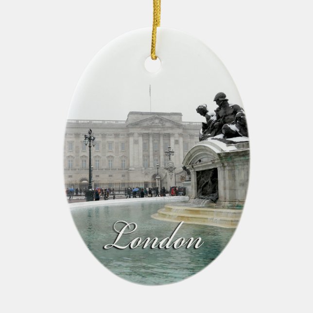 Buckingham Palace London England Ceramic Tree Decoration (Front)