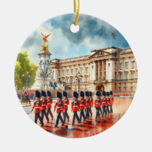 Buckingham Palace London Watercolor Ceramic Tree Decoration
