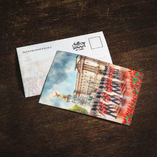 Buckingham Palace London Watercolor Postcard