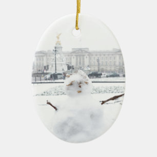 Buckingham Palace snowman London Ceramic Tree Decoration