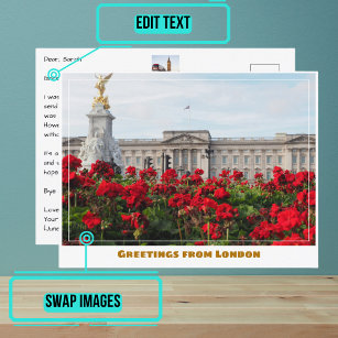 Buckingham Palace with Flowers London England Postcard