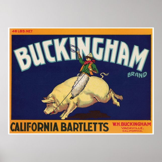 Buckingham Vacaville California Bartletts Cowboy Poster (Front)