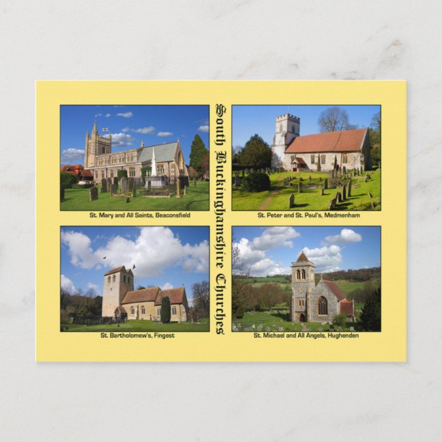 Buckinghamshire Churches Postcard (Front)