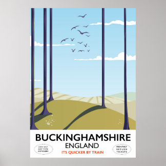 Buckinghamshire England railway travel poster
