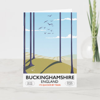 Buckinghamshire England railway travel poster Holiday Card