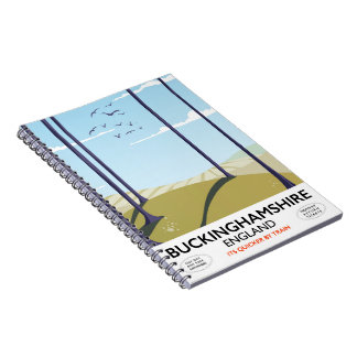 Buckinghamshire England railway travel poster Notebook