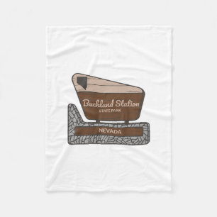 Buckland Station State Park Nevada Nv Welcome Sign Fleece Blanket